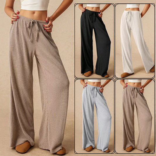 🔥Black-Friday-Mega-Angebot – 50 % Rabatt!🔥Weibliche Freizeit-Hose mit weitem Bein und Kordelzug