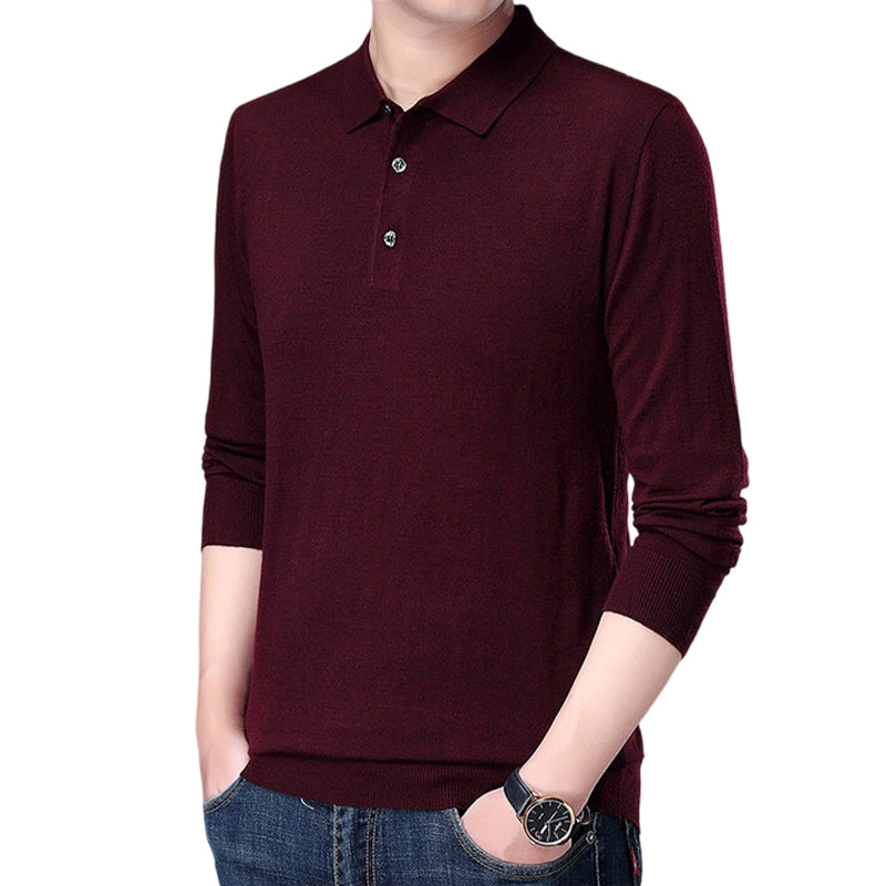 🔥Black-Friday-Mega-Angebot – 50 % Rabatt!🔥Herren Freizeit-Langarmshirt mit Kragen
