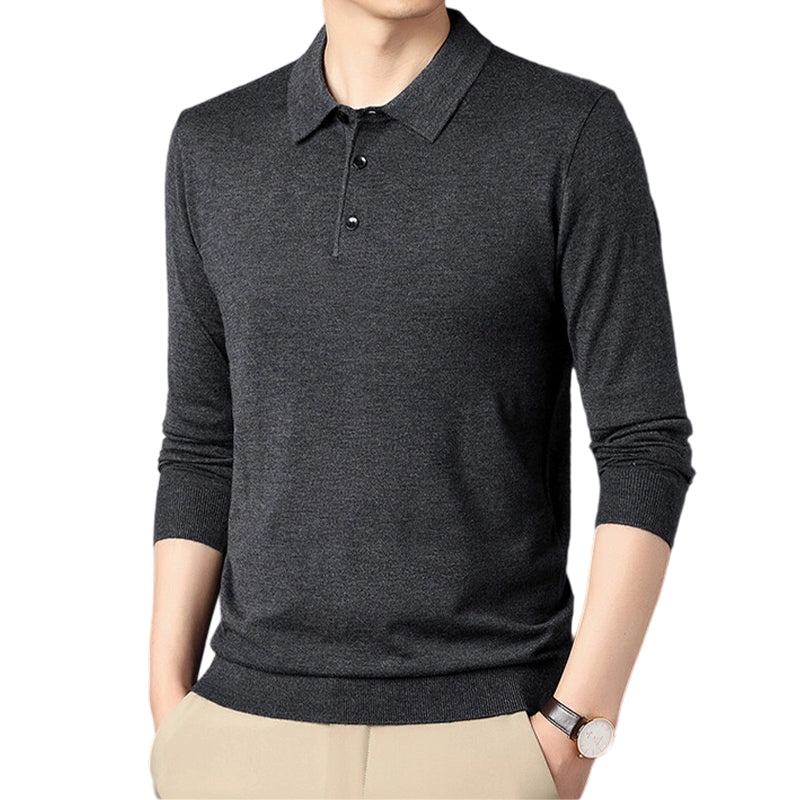 🔥Black-Friday-Mega-Angebot – 50 % Rabatt!🔥Herren Freizeit-Langarmshirt mit Kragen