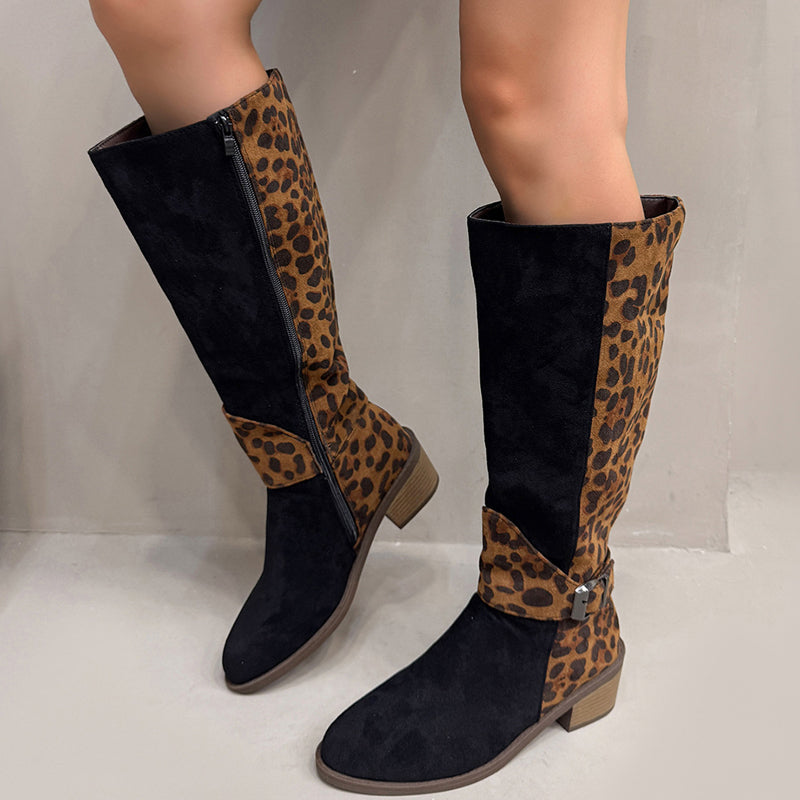 🔥Reitstiefel mit Leopardenmuster für Damen – Komfort, Stil und Selbstvertrauen bei jedem Schritt! 🐆