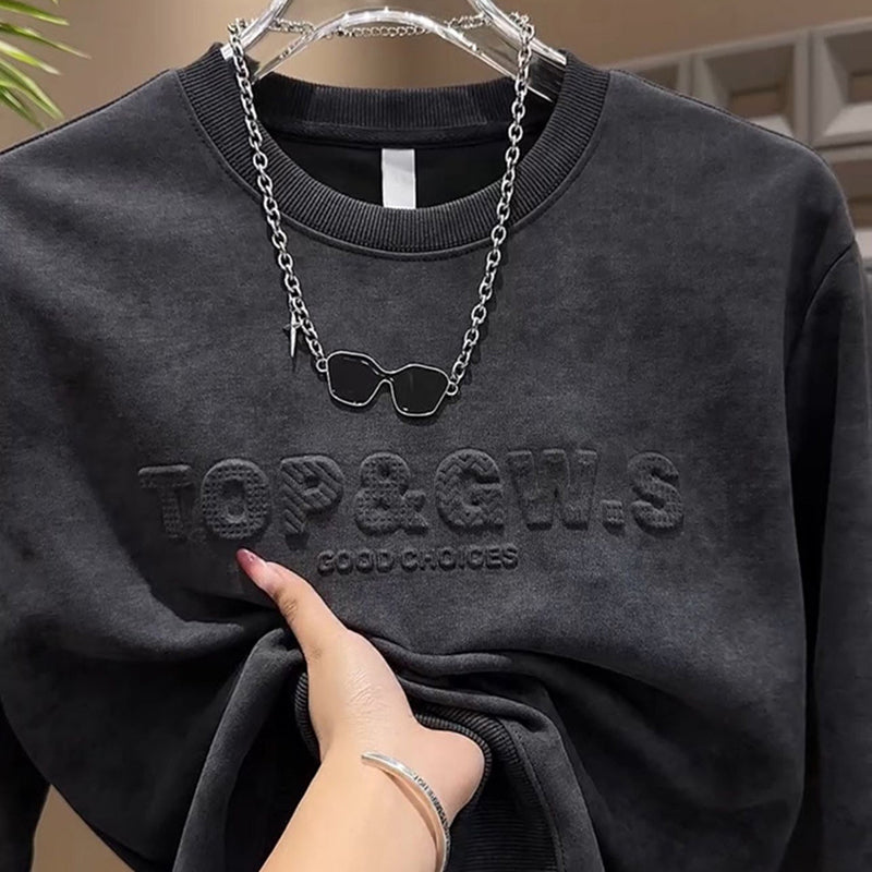 Lässiges Sweatshirt mit Rundhalsausschnitt für Herren