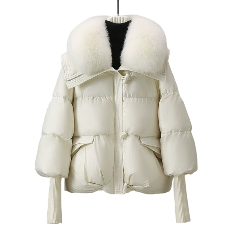 🔥Black-Friday-Mega-Angebot – 50 % Rabatt!🔥Damenmodischer Kurzer Daunenjacke Mit Flauschigem Kragen