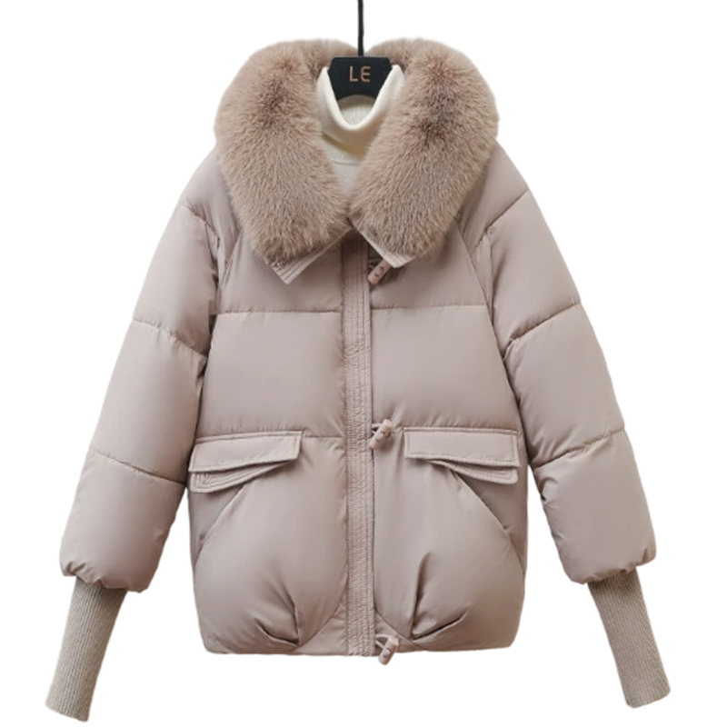 🔥Black-Friday-Mega-Angebot – 50 % Rabatt!🔥Damenmodischer Kurzer Daunenjacke Mit Flauschigem Kragen