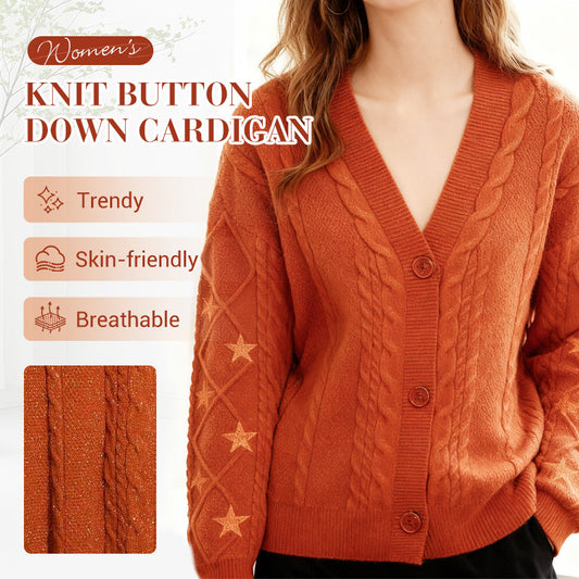 Versandkostenfrei🚀Strickjacke mit Knöpfen für Damen