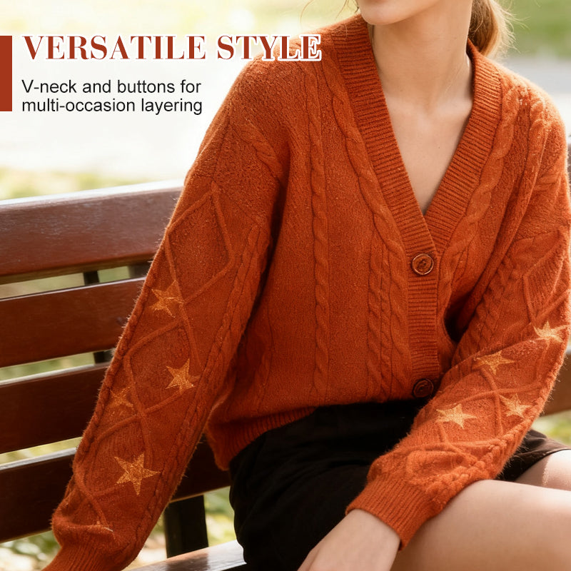Versandkostenfrei🚀Strickjacke mit Knöpfen für Damen
