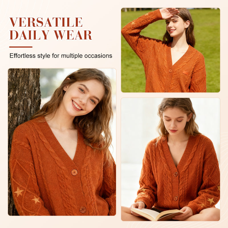 Versandkostenfrei🚀Strickjacke mit Knöpfen für Damen