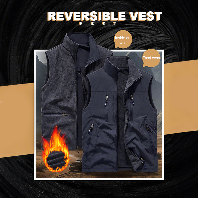 🔥Black-Friday-Mega-Angebot – 50 % Rabatt!🔥Herren ärmellose Weste in großen Größen mit Taschen