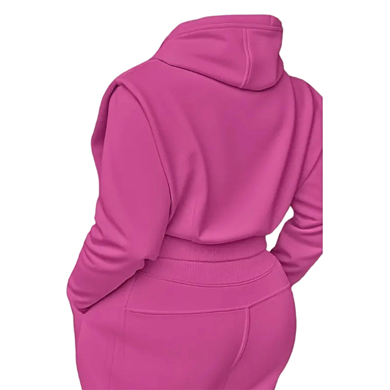 2-teiliges Rippstrick-Langarm-Crop-Top mit Weitbeinhose als abgestimmtes Lounge-Outfit