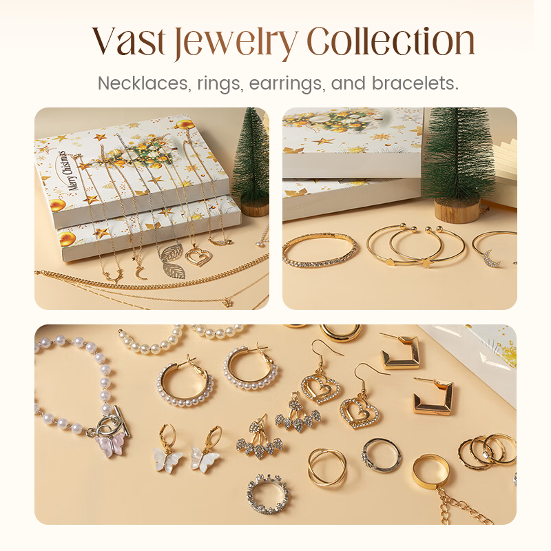 💖Black-Friday-Mega-Angebot – 50 % Rabatt!💖24-teiliger Weihnachts-Countdown-Kalender mit feinem Schmuck