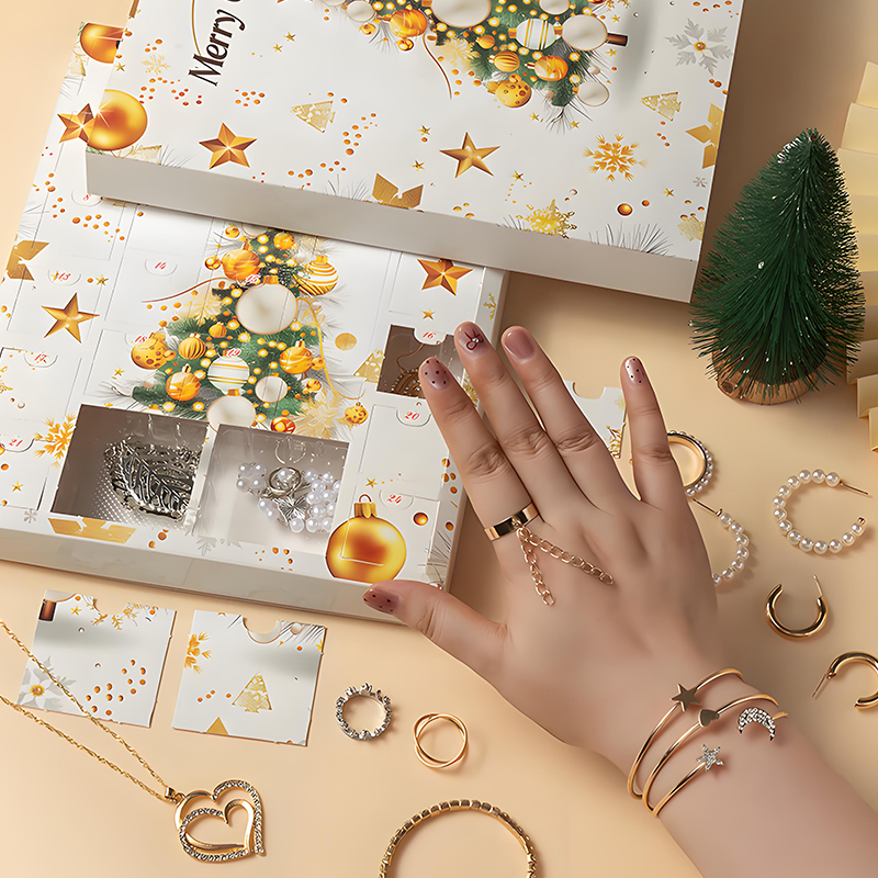 💖Black-Friday-Mega-Angebot – 50 % Rabatt!💖24-teiliger Weihnachts-Countdown-Kalender mit feinem Schmuck