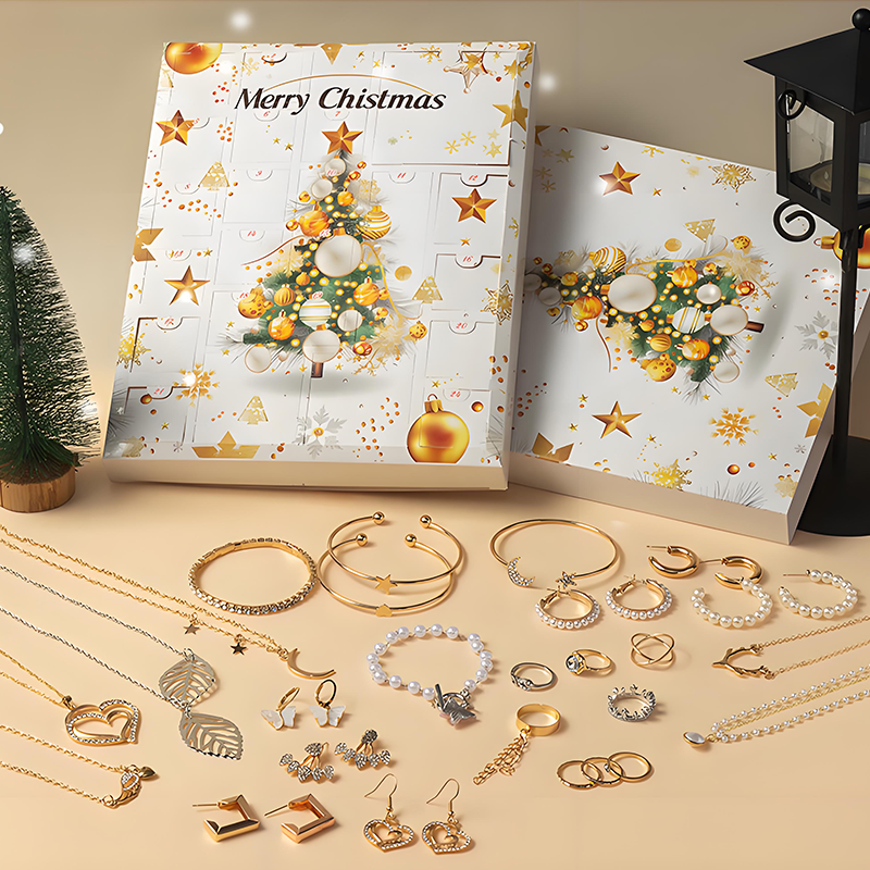 💖Black-Friday-Mega-Angebot – 50 % Rabatt!💖24-teiliger Weihnachts-Countdown-Kalender mit feinem Schmuck