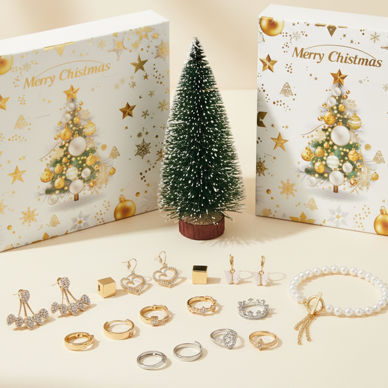 💖Black-Friday-Mega-Angebot – 50 % Rabatt!💖24-teiliger Weihnachts-Countdown-Kalender mit feinem Schmuck