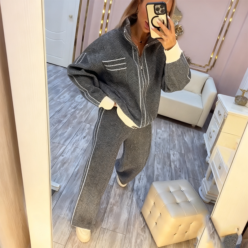 🔥Black-Friday-Mega-Angebot – 50 % Rabatt!🔥Modisches 2-teiliges Set aus Jacke und Hose für Damen