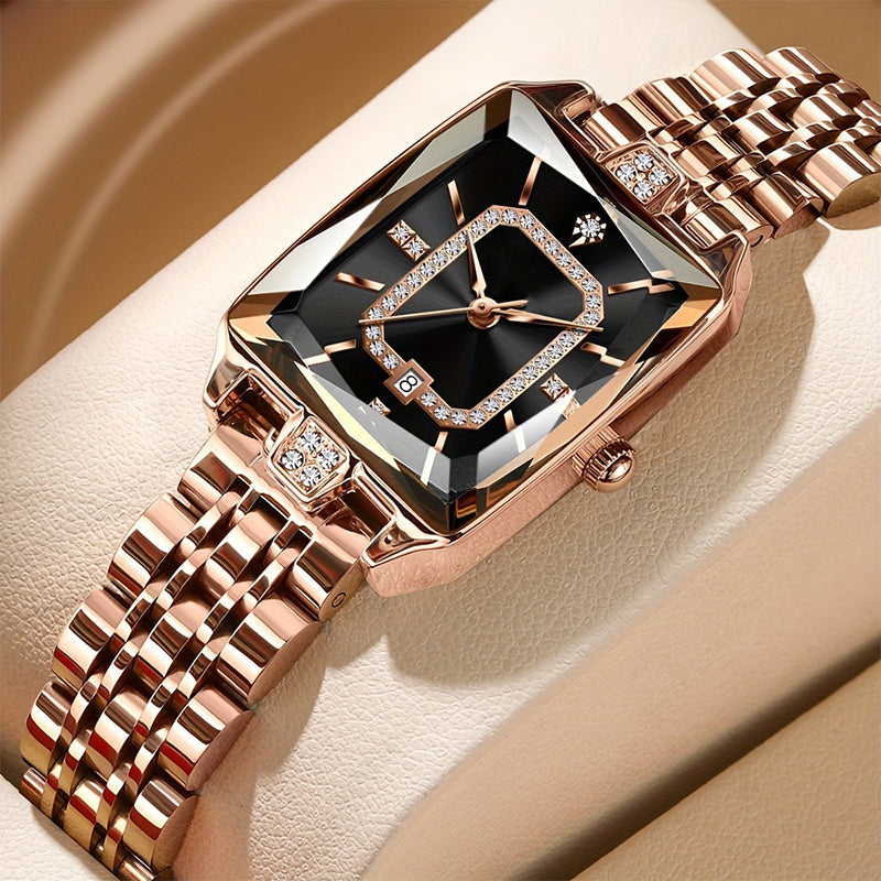 🔥Black-Friday-Mega-Angebot – 50 % Rabatt!🔥Damen-Armbanduhr mit Rechteck-Zifferblatt & Strasssteinen