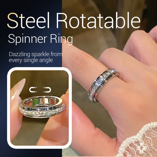 🎊Fröhliches Neujahr! 50% auf alles ⏰💖Drehbarer Spinner-Ring aus Titanstahl mit Zirkonia