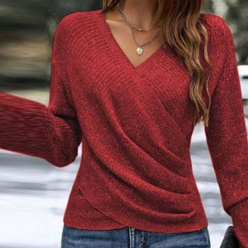 💖Black-Friday-Mega-Angebot – 50 % Rabatt!💖Damen Elegant Casual V-Ausschnitt Strickoberteil