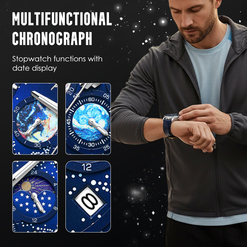 🎄 Weihnachtsangebot – Immer 50% RABATT! 🌌 Herrenuhr Leuchtender Sternenhimmel: Kosmisches Sternenzifferblatt – Nachtleuchten + Chronograph für Stil & Praxis am Handgelenk! ⌚