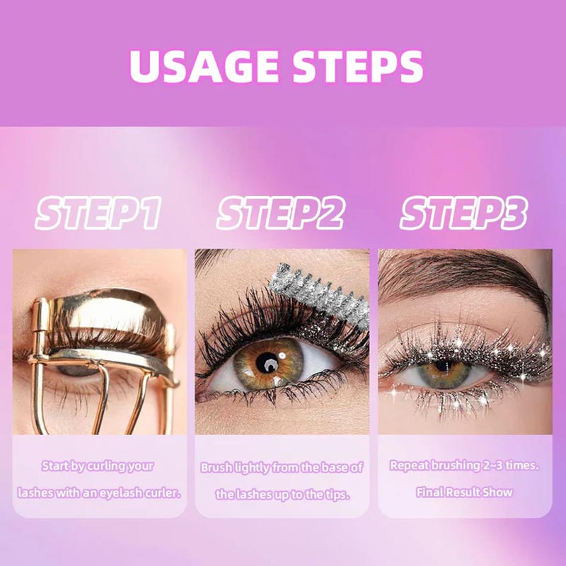🔥💎BUY 1 GET 1 FREE🌟 Waterproof Diamond Glitter Mascara - Long-lasting Curl, Sparkling Shine, Create Captivating Eyes!