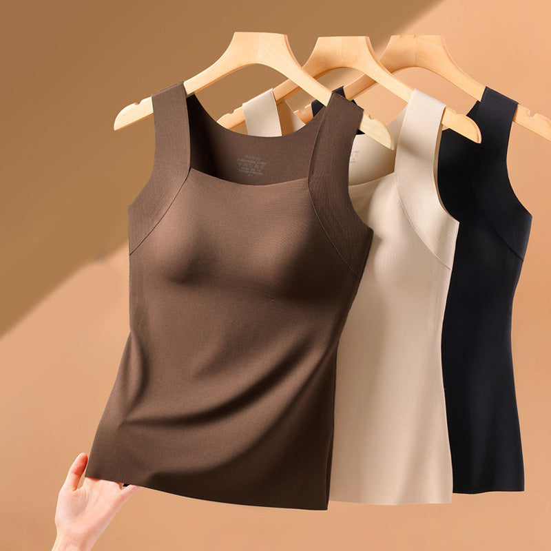 👚 50% RABATT! 🔥 Damen Thermo-Tanktop mit U-Ausschnitt – Integrierter BH, Nahtlos & Perfekt zum Unterziehen 🏃‍♀️