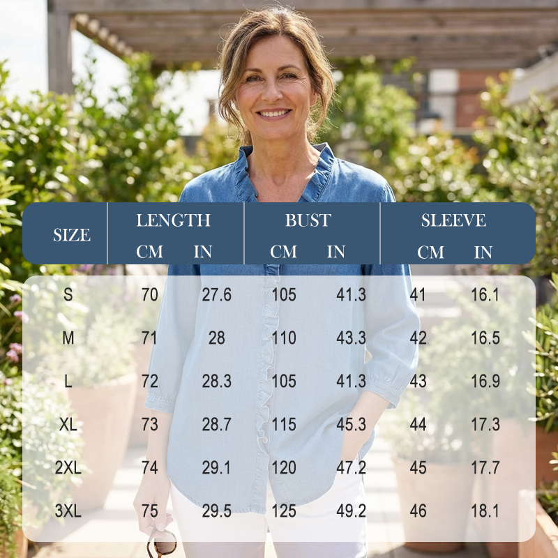 Damen Freizeithemd mit Rüschen V-Ausschnitt – feminin, luftig & vielseitig für jeden Tag im Büro oder in der Freizeit