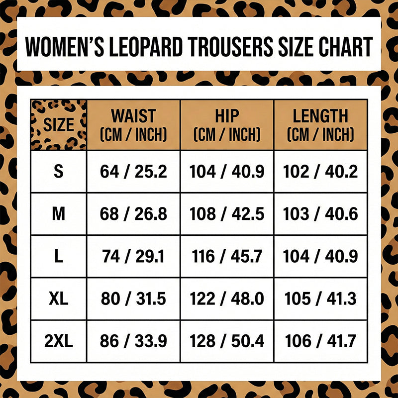 Damen-High-Waist-Leopardprint-Straight-Leg-Hose