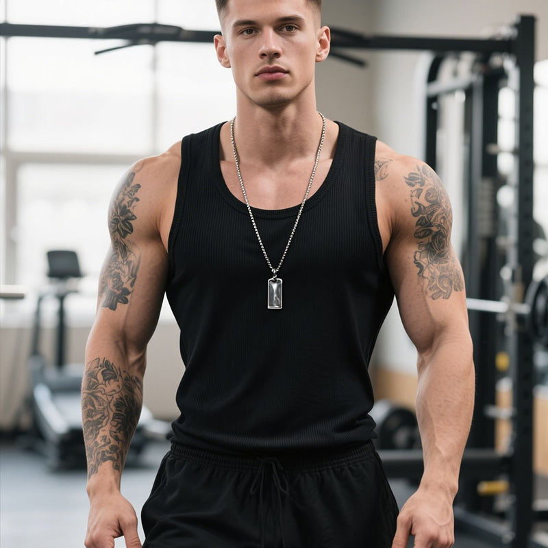 Ärmelloses Herren Shirt aus schwerer Baumwolle – Rippstrick-Tanktop für Sport, Freizeit & als Unterwäsche 🏃🏋️