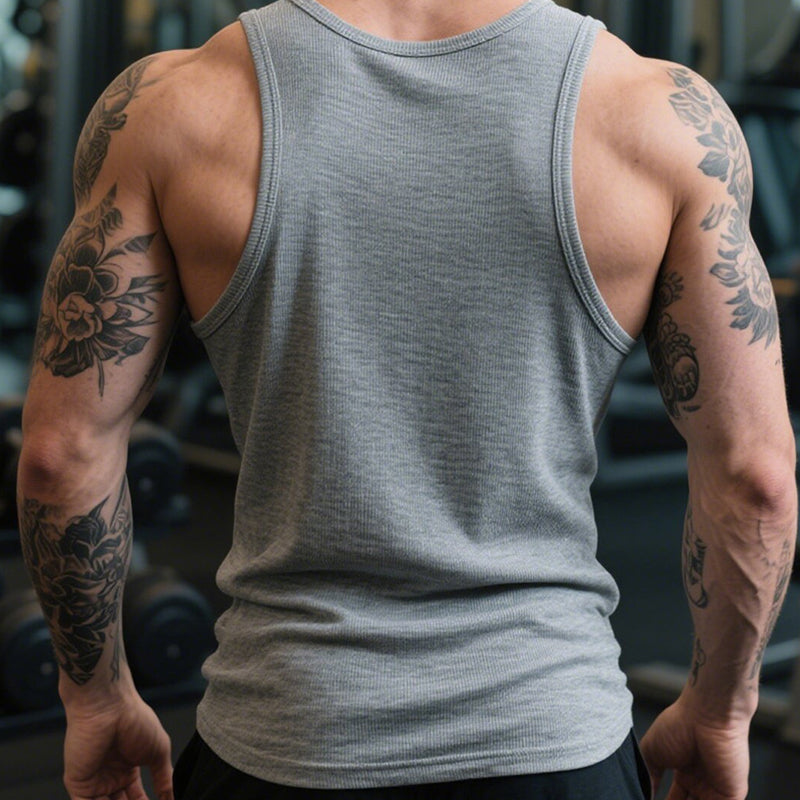 Ärmelloses Herren Shirt aus schwerer Baumwolle – Rippstrick-Tanktop für Sport, Freizeit & als Unterwäsche 🏃🏋️