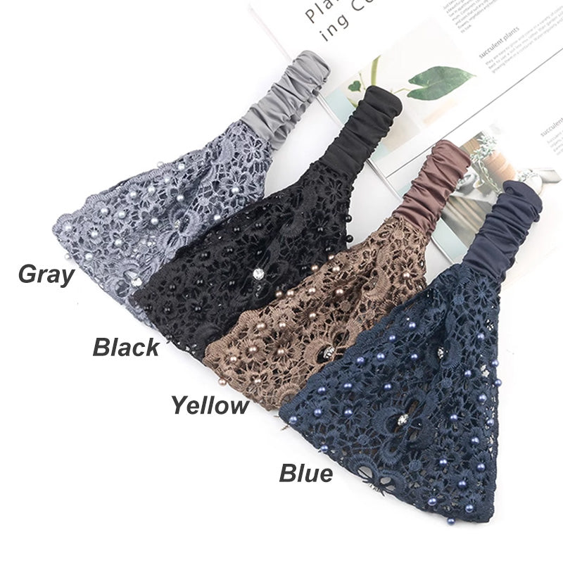 Damen Haarband mit Perlen & Strass – Breites Stirnband für Alltag💎✨