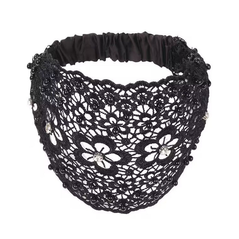 Damen Haarband mit Perlen & Strass – Breites Stirnband für Alltag💎✨