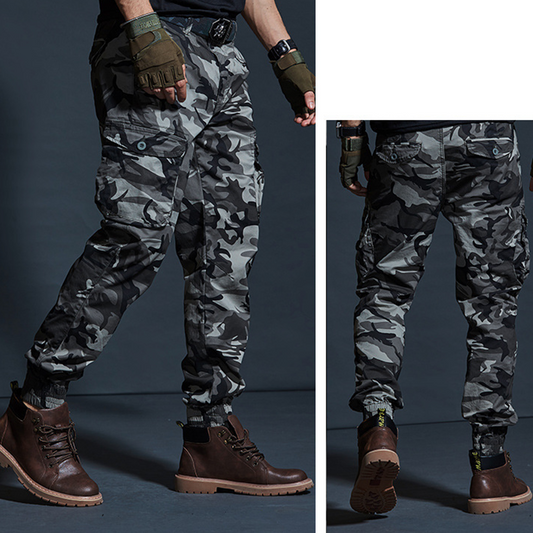 👖🔥 Herren Cargohose im Camouflage-Design – Slim Fit Jogger mit Bündchen, Mehrere Taschen