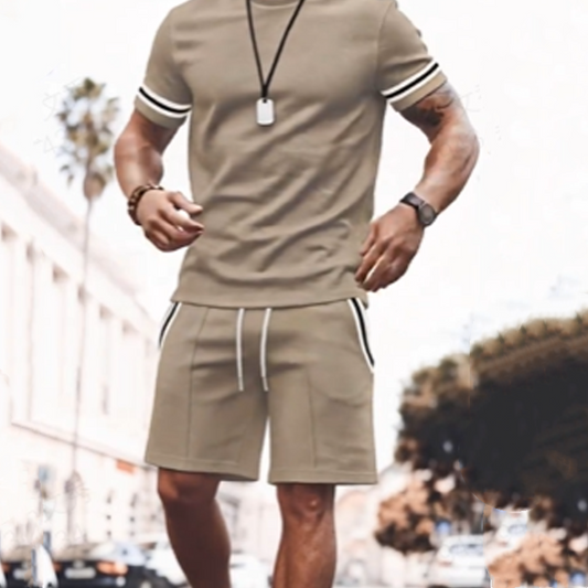 2-teiliges Set aus gestreiftem T-Shirt und Shorts für Herren📦Kostenloser Versand🔥