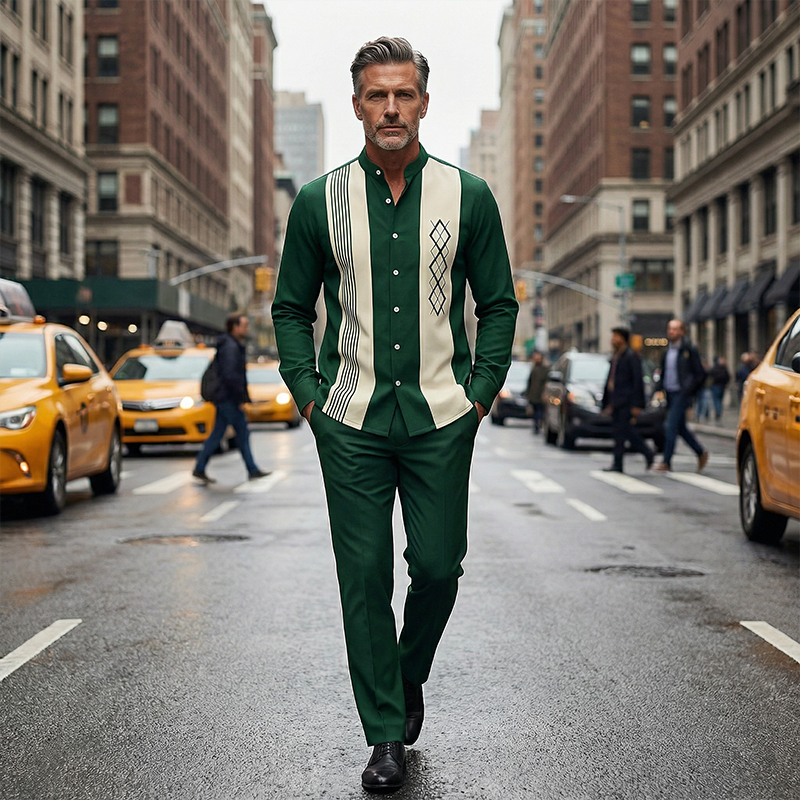 Modernes Hemd- und Hosen-Set für Herren