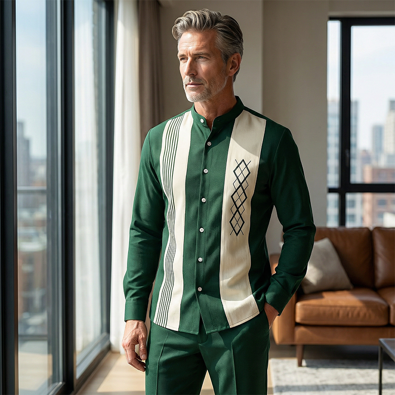 Modernes Hemd- und Hosen-Set für Herren