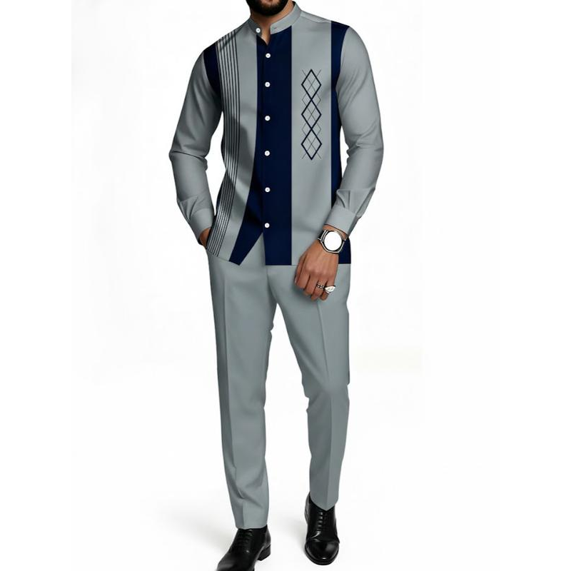 Modernes Hemd- und Hosen-Set für Herren